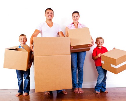 House movers loading furniture for a home move in Harrow
