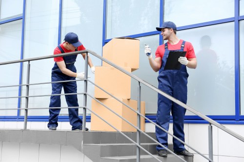 Commercial moving team planning an office relocation in Harrow