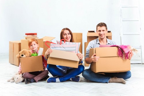 Local moving van loaded with furniture for a Harrow relocation