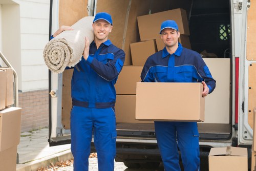 Business relocation planning with labelled boxes and office floor plan