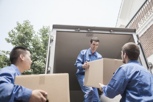 Secure loading of household items for a local moving service