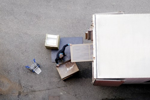 Boxes and furniture being loaded for removals in Harrow